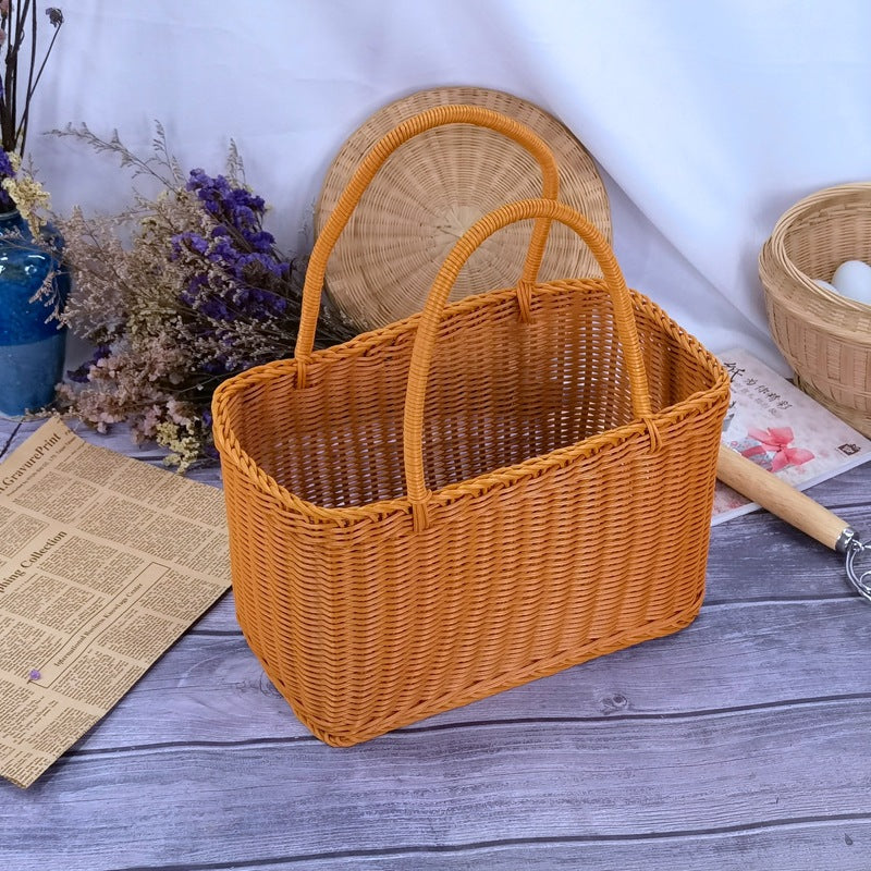 Damen zeitloser Rattan Einkaufskorb Brehn