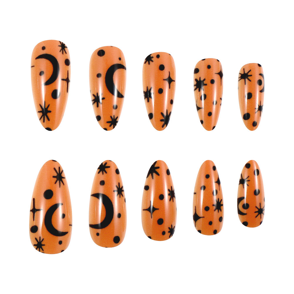 Künstlerisches Press-On Nagelset mit kosmischem Design Brehn