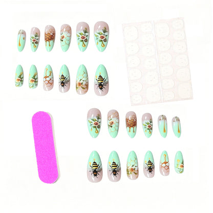 Honigwaben Floral Acryl Nagelkunst Brehn