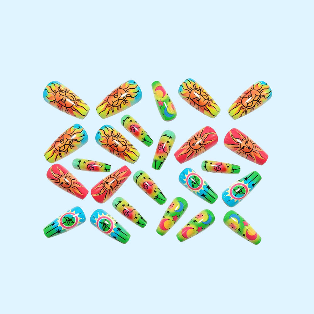 Kreative Kunstnägel im Neon-Motiv und fantastischen Mustern Brehn