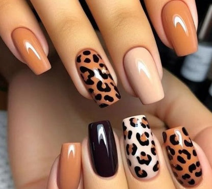 Trendige Leoparden-Print Nagelkunst-Fextensions Brehn