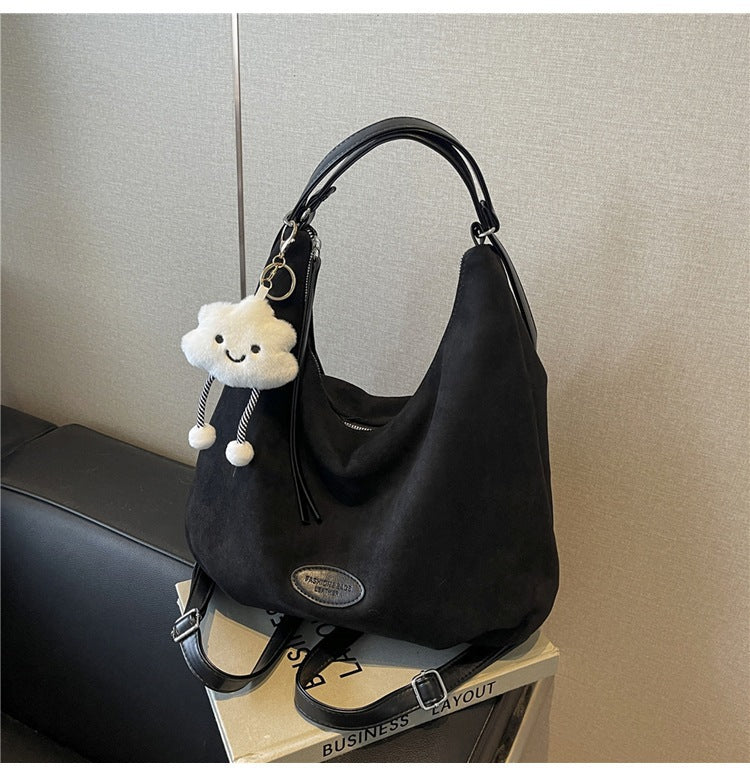 Weiches Wildleder Schlapp Schultertasche