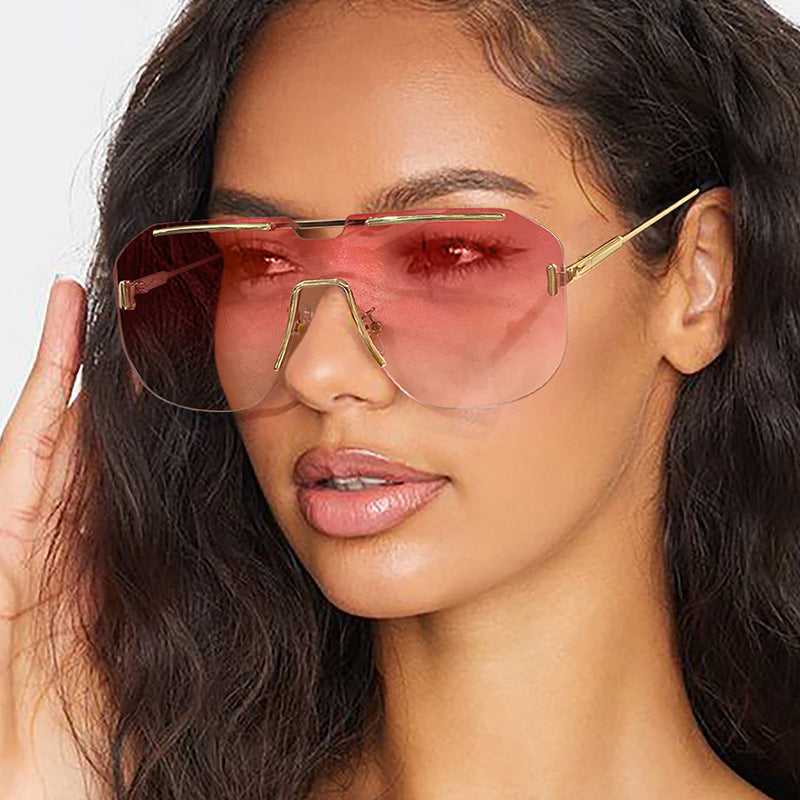Damen geometrische Sonnenbrille mit stylischem Metallrahmen und UV-Schutz Brehn