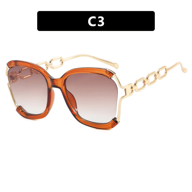 Damen modische Sonnenbrille mit goldenen Kettendetails Brehn