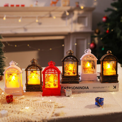 Dekorative Weihnachtslaterne mit nostalgischem Santa-Motiv Brehn