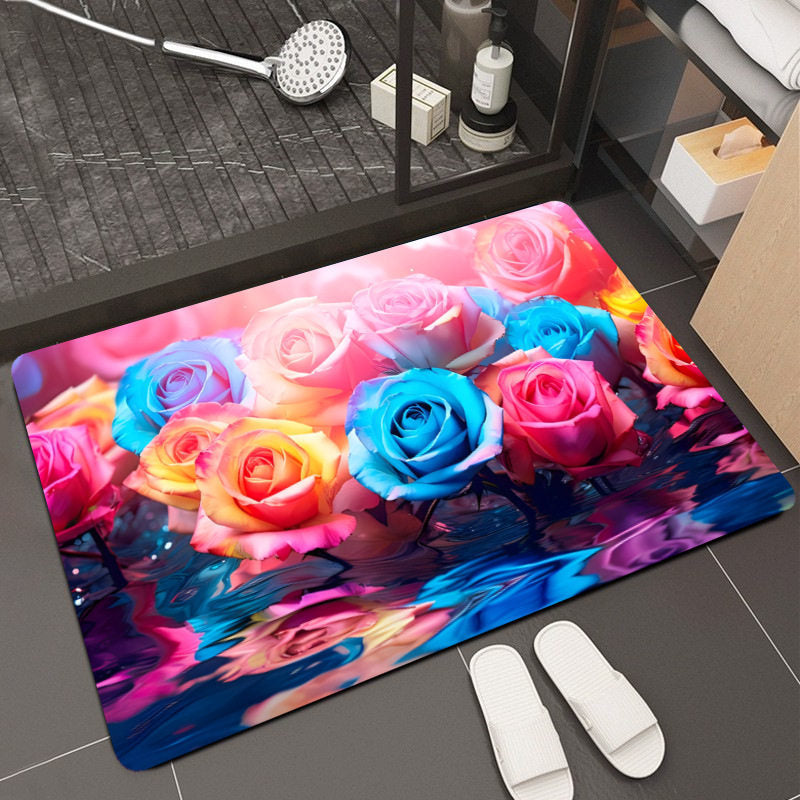 Floral Design Memory Foam Badteppich Brehn