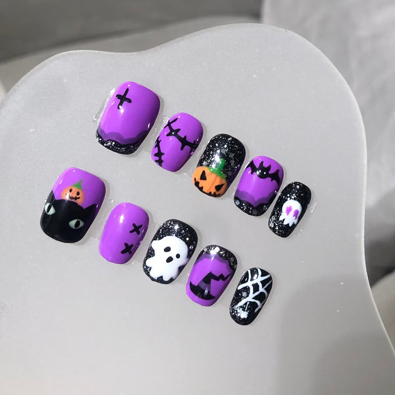 Halloween-Themed Künstlerische Press-On Nagel Kollektion