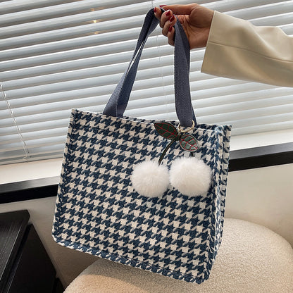 Charmantes Hahnentritt-Muster Tote Bag