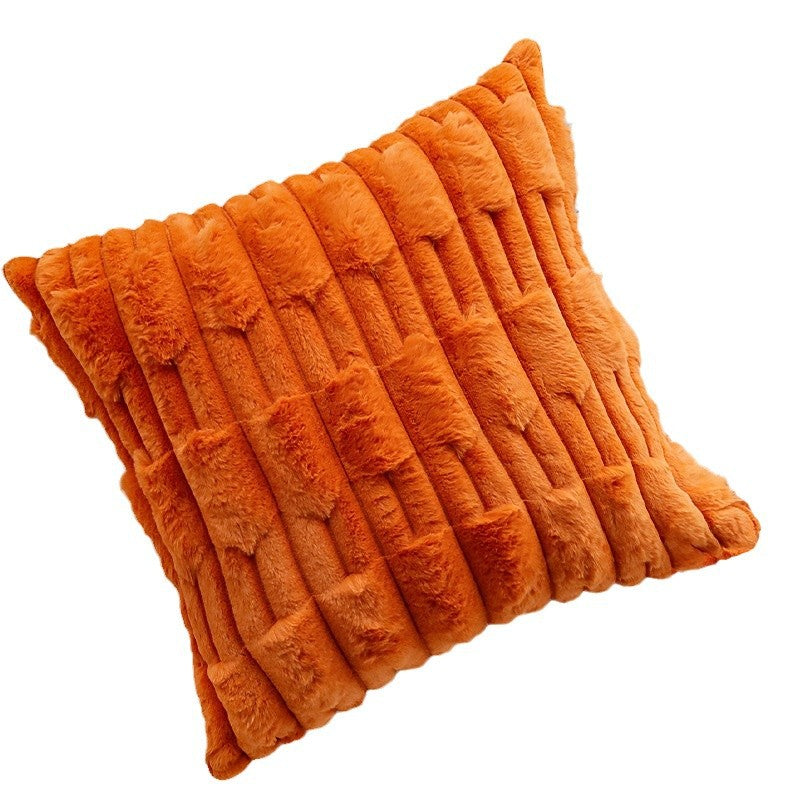 Quadratischer Soft‑Teddy Kissenbezug mit 3D‑Rippenplüschstruktur und verdecktem Reißverschluss Brehn