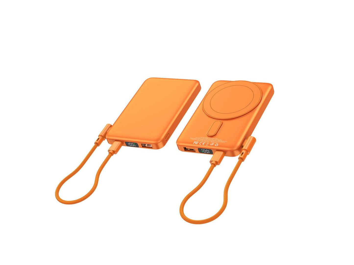 Tragbare Powerbank mit Integriertem Wireless-Ladegerät und Digitalem Display Brehn