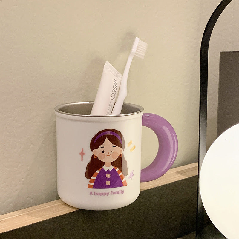 Keramiktasse mit Fröhlichem Familienmotiv Brehn