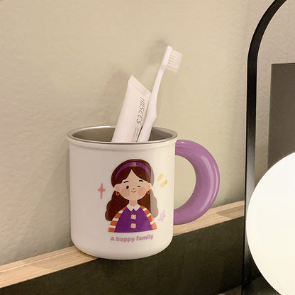 Keramiktasse mit Fröhlichem Familienmotiv Brehn