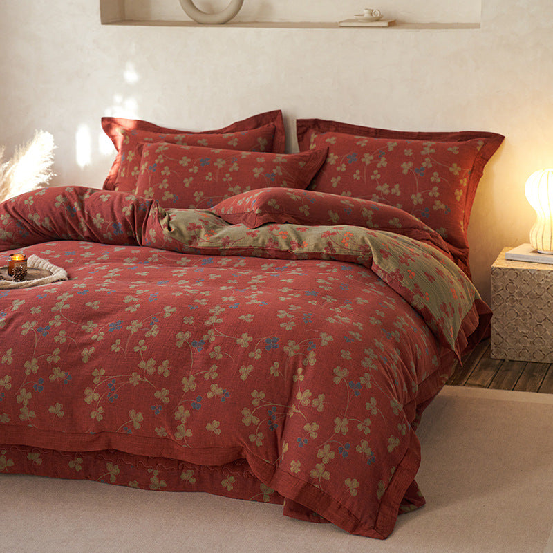 Luxus Wendbare Jacquard Bettbezug Set