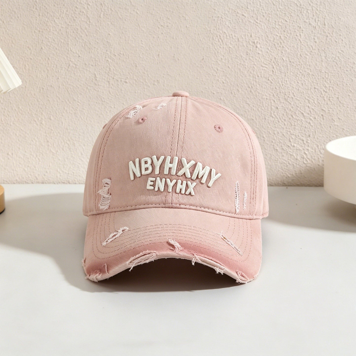 Herren Casual Distressed Texturiertes Baseball Cap Brehn