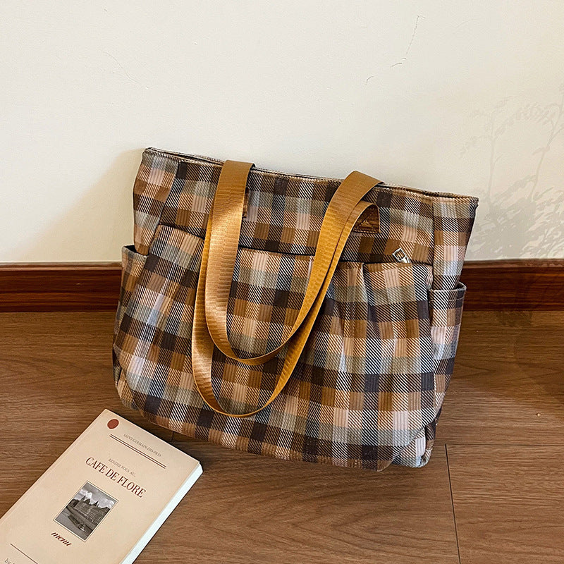 WoSpacious Plaid Utility Tote Bag Brehn