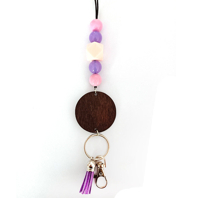 Holzperlen Schlüsselanhänger Halter Brehn