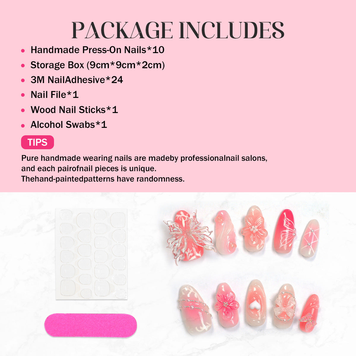 Kreatives Druck-Nagelset mit floralen Designs und dekorativen Akzenten Brehn
