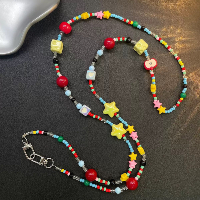 Bunter Perlenaussteller Brillenhalter Kette Brehn