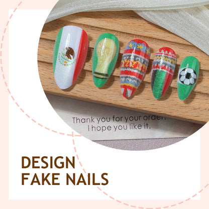 Kunstnagelset mit festlichen Designs und einzigartigen Motiven Brehn