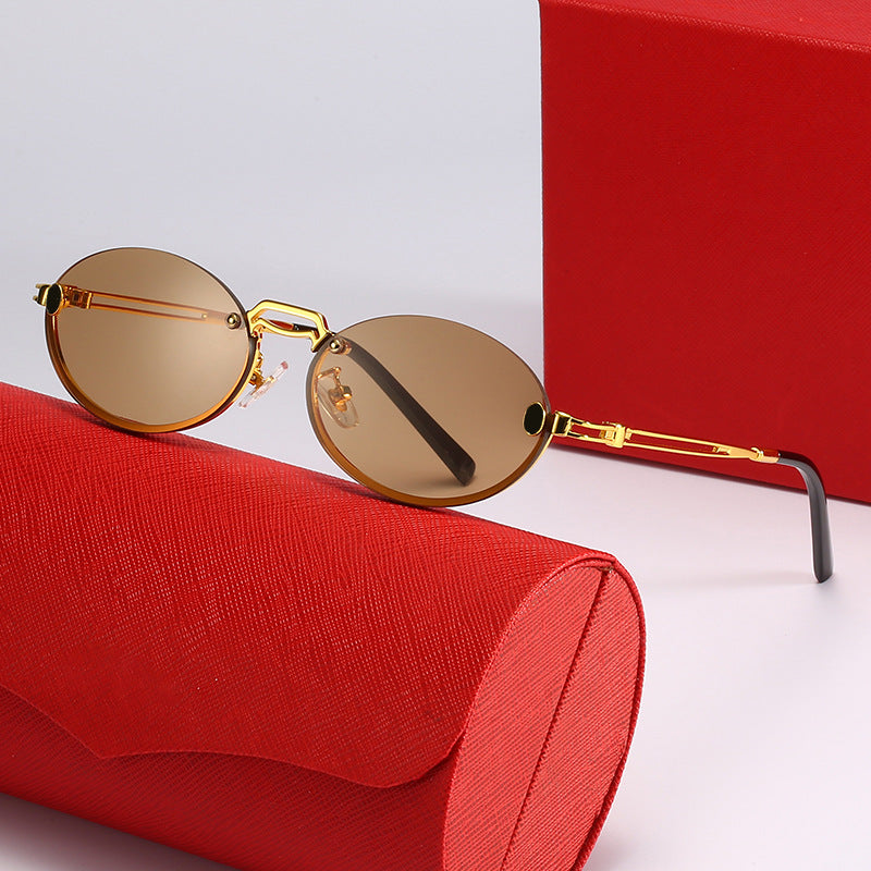 Damen modische Sonnenbrille mit filigranem Metallrahmen und stylishem Design Brehn