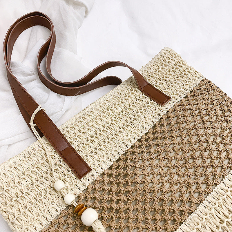 Stylische Gewebte Strohtasche für den Strand