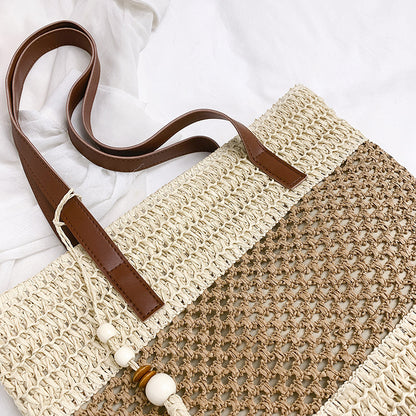 Stylische Gewebte Strohtasche für den Strand