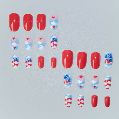 Patriotisches Wolken-Themen-Nagelkunst-Set