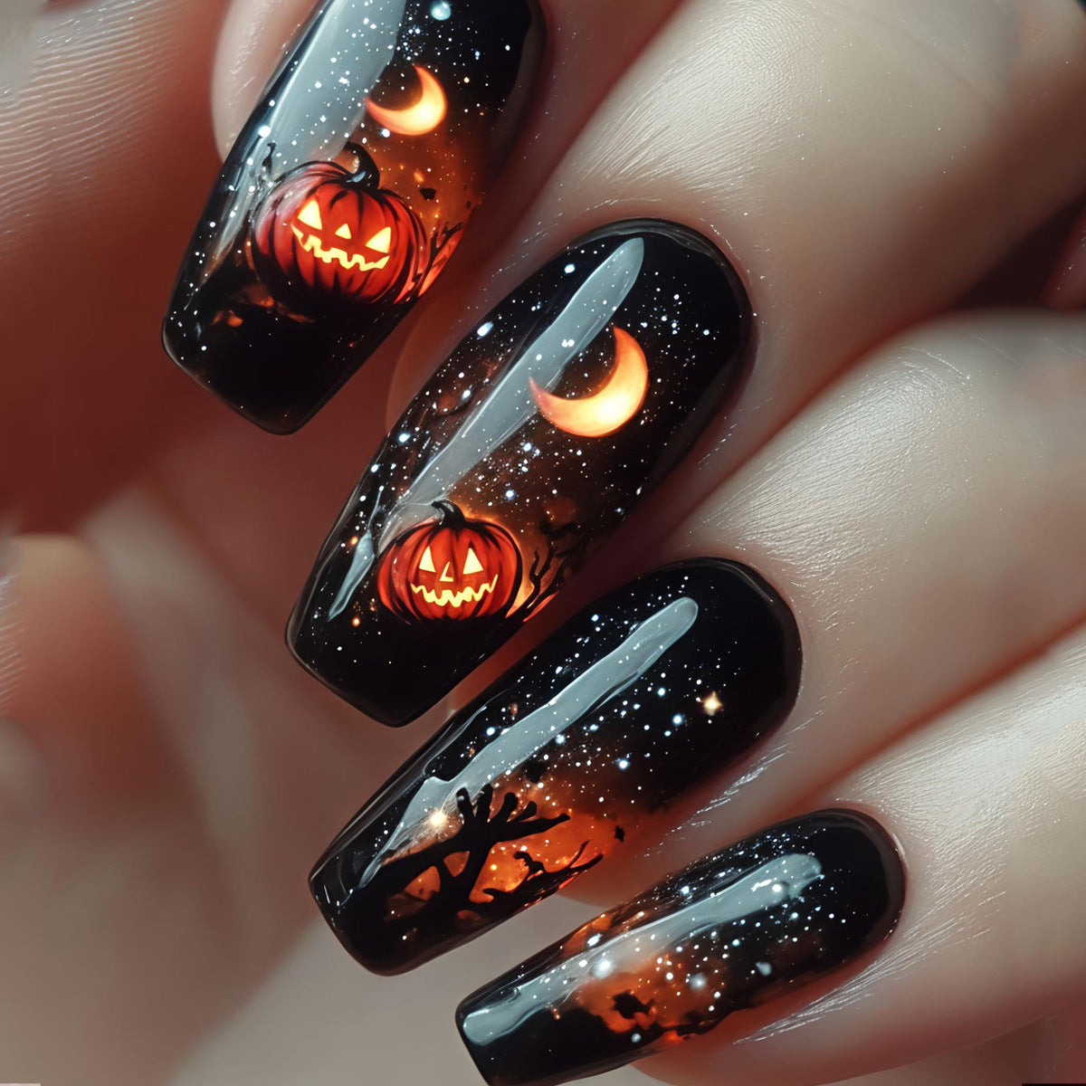 Kunstnägel Im Kreativen Halloween-Design Brehn