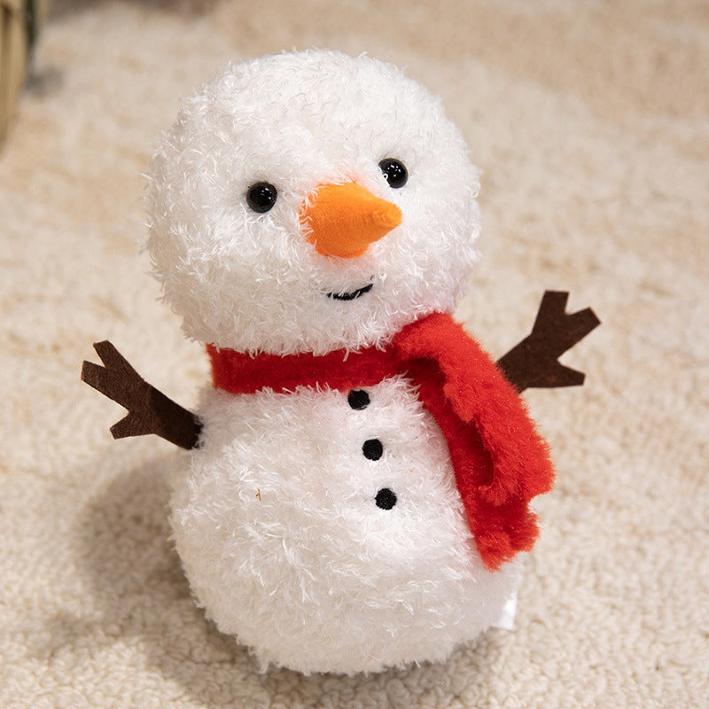 Plüsch Schneemann Feiertags Dekorativer Tischspielzeug mit Schal & Filz Zweigarmen Brehn
