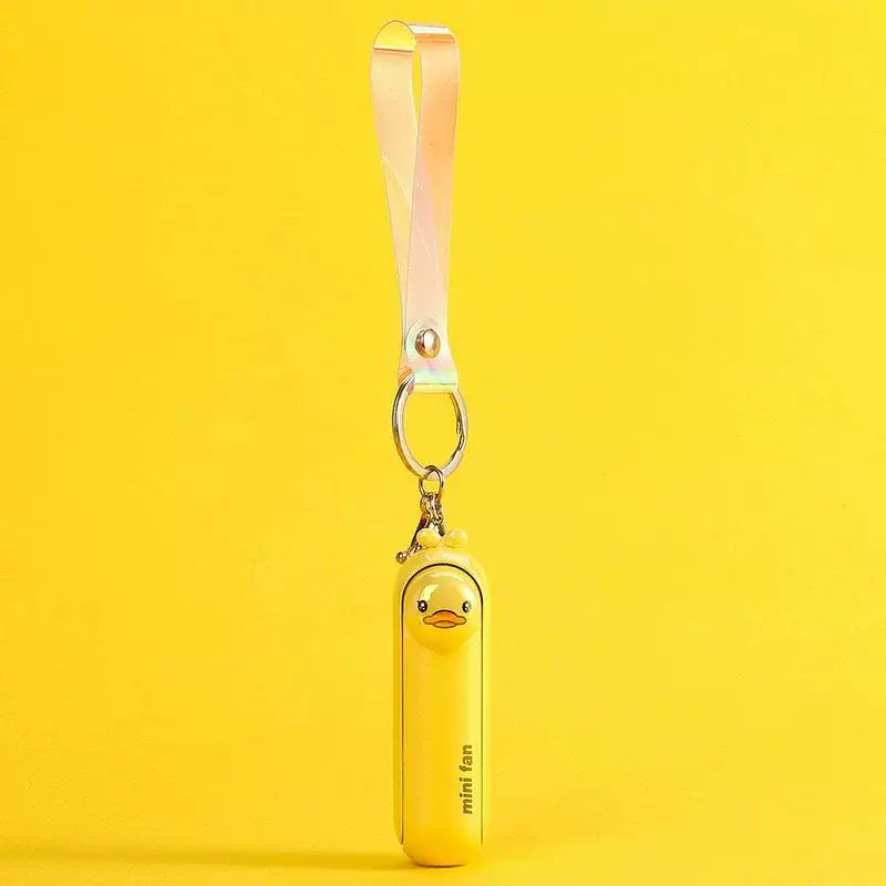 Unisex Einheitsgröße wiederaufladbarer Schlüsselanhänger Handheld Mini-Fan mit Handgelenkschlaufe und neuartigem Frosch Charm Brehn
