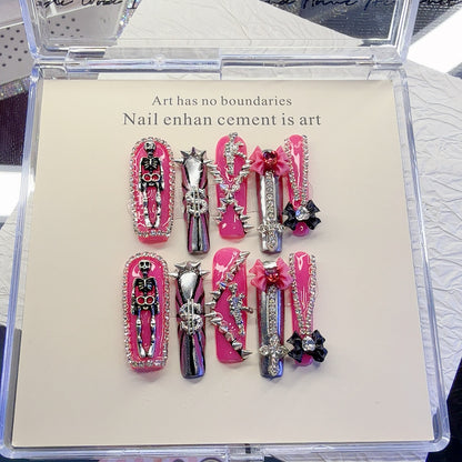Gothic-Themen Press-On Nagelkunst Set