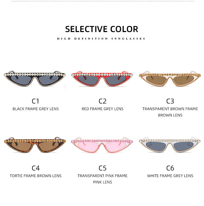 Damen Cat-Eye Sonnenbrille mit funkelndem Steinbesatz Brehn