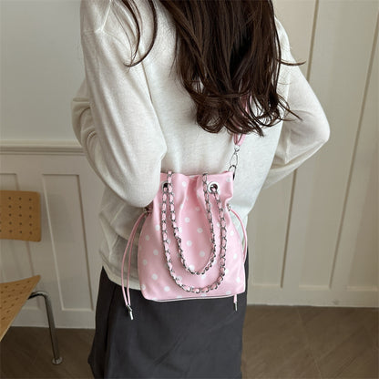 Punktmuster Kordelzug Eimer Tasche