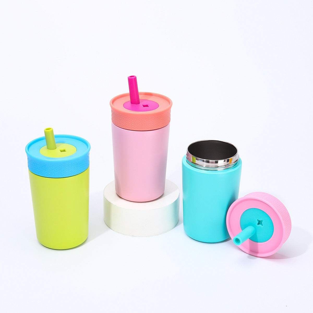 Damen isolierter Kaffeebecher mit integriertem Trinkhalm Brehn