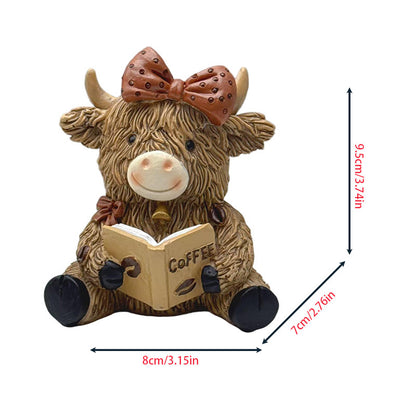 Dekorative Highland-Rind Kaffeefigur Brehn