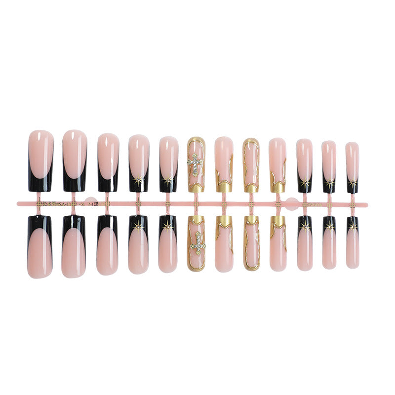 Elegantes strukturiertes Press-On-Nail-Art-Set Brehn
