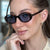Damen stilvolle ovale Sonnenbrille mit goldenen Details Brehn