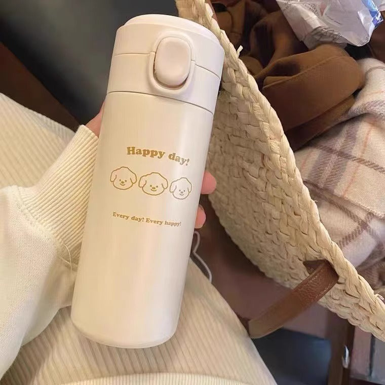 Damen Isolierflasche mit sicherem Druckverschluss und süßem Tierdesign Brehn