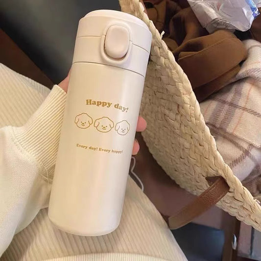 Damen Isolierflasche mit sicherem Druckverschluss und süßem Tierdesign Brehn