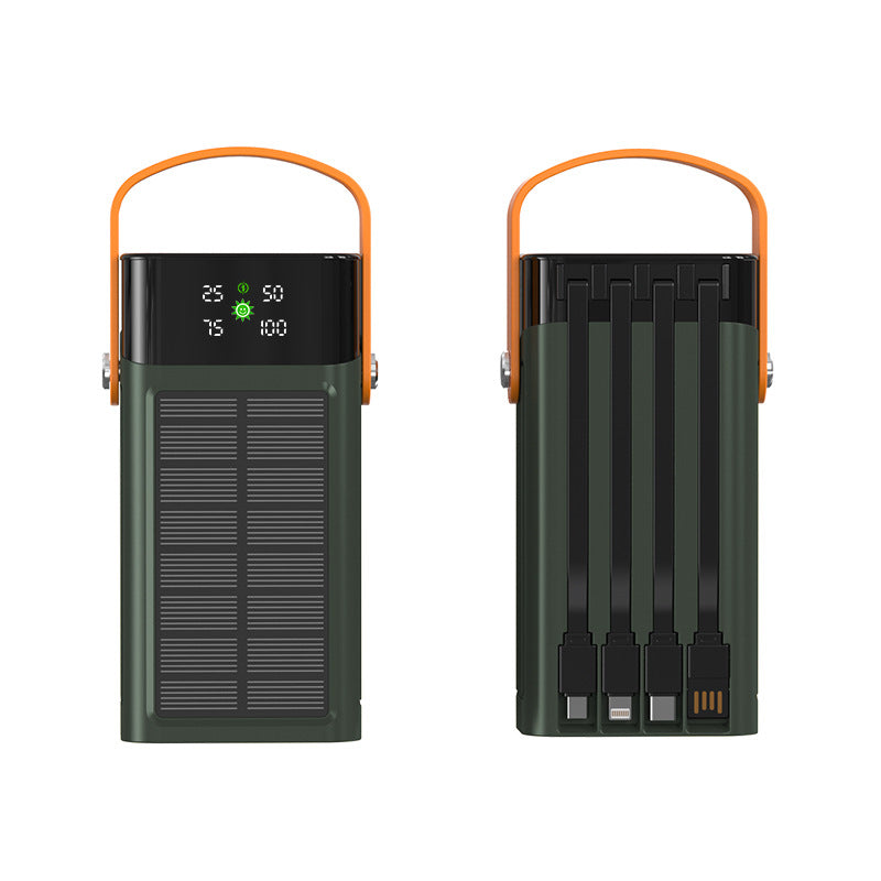 Tragbare Solar-Powerbank mit Integrierter Ladestation und Led-Anzeige Brehn