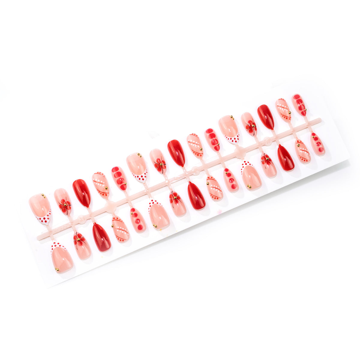 Künstlerisches Blumen-Thema Press-On Nail Set Brehn