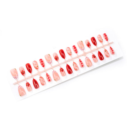 Künstlerisches Blumen-Thema Press-On Nail Set Brehn