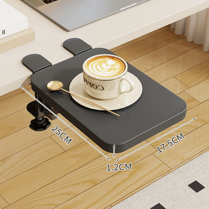 Clamp-On Klappbarer Bambus-Seitentablettisch für Schreibtisch und Sofa