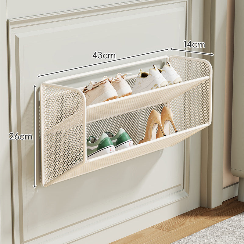 Wandmontierter Slim Drop-Down Mesh Schuhregalständer
