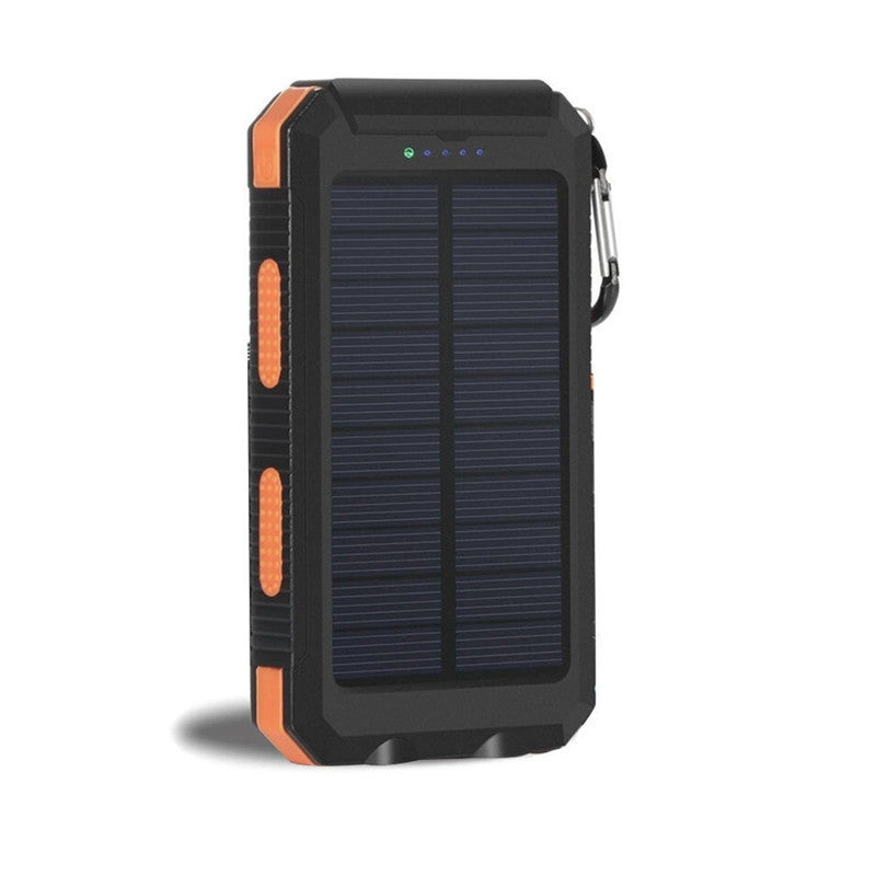 Solarbetriebene Powerbank mit stoßfestem Design und integriertem Karabiner Brehn