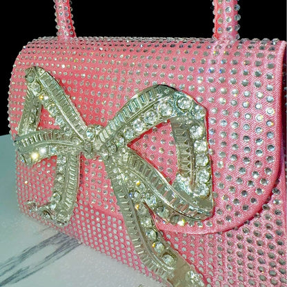 Rhinestone Schleifen-Clutch