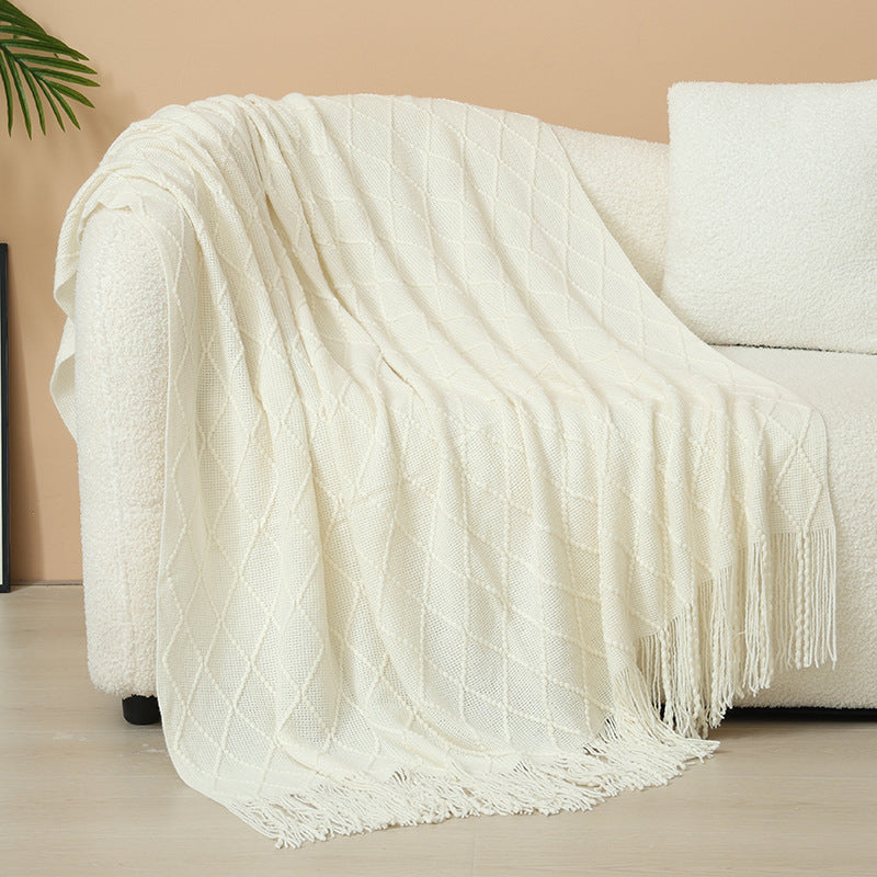 Damen Elegante und stilvolle Wohn- und Kuscheldecke mit Fransen Brehn