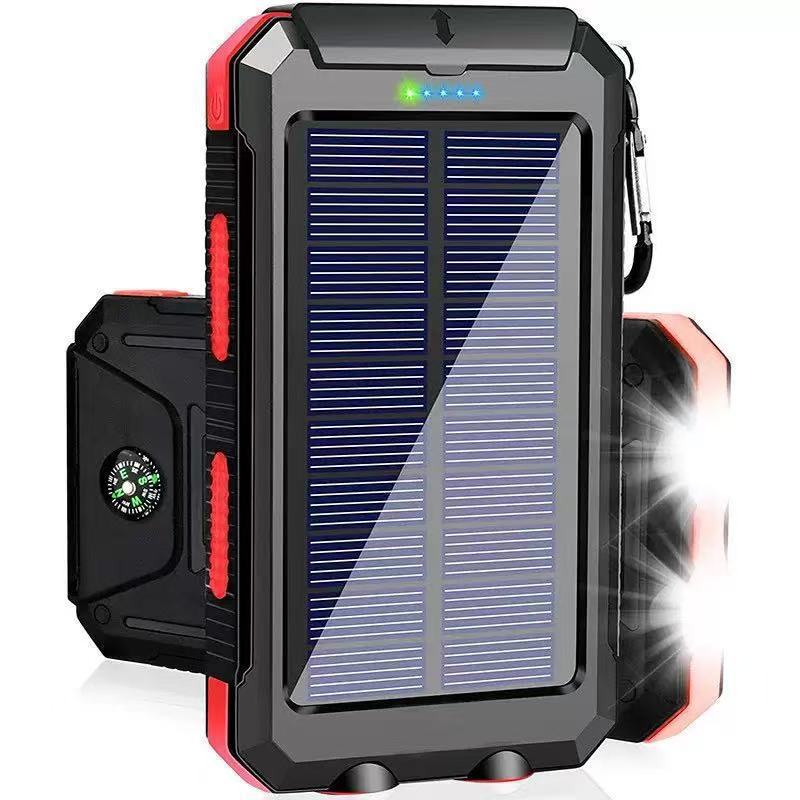 Solarbetriebene Powerbank mit stoßfestem Design und integriertem Karabiner Brehn