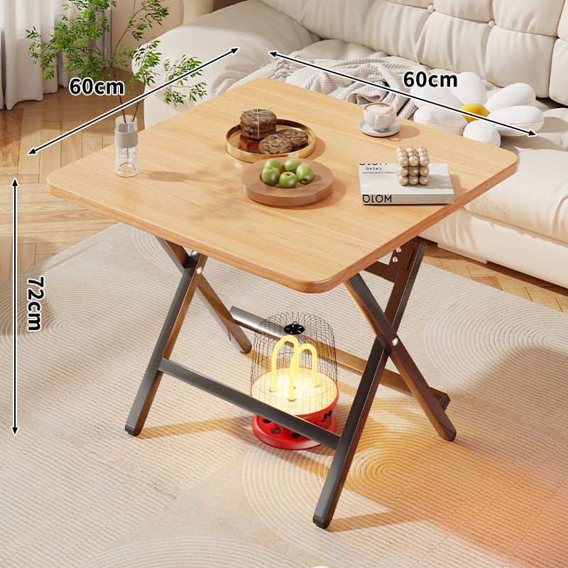 Faltbarer quadratischer Kaffee- und Beistelltisch mit Marmor-Effekt-Top und zusammenklappbarem X-Beinrahmen