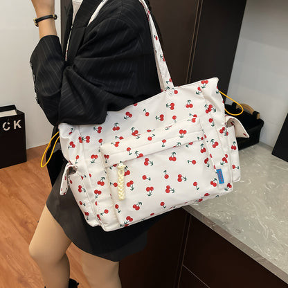 Cherry Print Mehrfach-Taschen Tragetasche Brehn